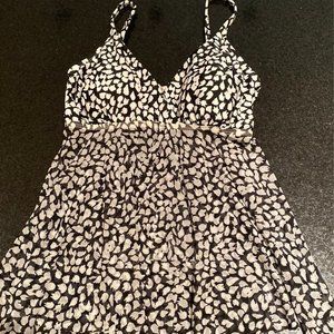 Target Merona Black & White Tankini Swim Top XS